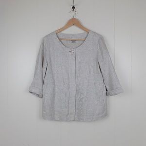 J.Jill Metalic Thread Linen Jacket M